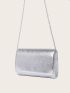 Mini Metallic Flap Chain Evening Bag