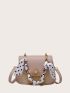 Two Tone Flap Chain Saddle Bag