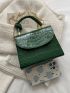 Mini Crocodile Embossed Chain Flap Square Bag