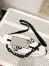 Letter Graphic Chain Decor Waist Bag