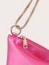 Chain Satin Baguette Bag