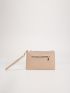 Litchi Embossed Square Bag With Wristlet