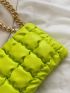 Minimalist Beaded Detail Chain Ruched Bag