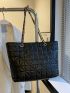 Quilted Pattern Chain Shoulder Tote Bag