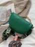 Crocodile Embossed Metal Horse Decor Waist Bag