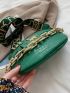 Crocodile Embossed Metal Horse Decor Waist Bag