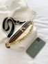 Chain Decor Contrast Trim Fanny Pack