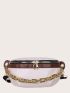 Chain Decor Contrast Trim Fanny Pack