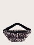 Leopard Pattern Colorblock Waist Bag