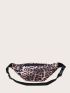 Leopard Pattern Colorblock Waist Bag