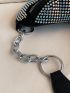 Allover Rhinestone Decor Waist Bag