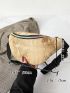 Snakeskin Embossed Ombre Zipper Fanny Pack