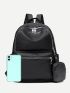 Minimalist Functional Backpack With Purse