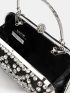 Mini Allover Rhinestone Decor Square Bag