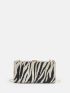 Zebra Striped Pattern Allover Rhinestone Decor Box Bag