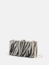 Zebra Striped Pattern Allover Rhinestone Decor Box Bag