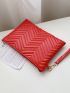 Minimalist Chevron Pattern Wristlet Bag