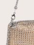 Mini Rhinestone Decor Chain Square Bag