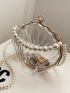 Mini Clear Faux Pearl Decor Dome Bag