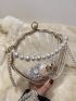 Mini Clear Faux Pearl Decor Dome Bag