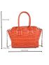 Crocodile Embossed Double Handle Square Bag