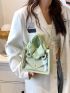 Button Decor Transparent Square Bag With Inner Pouch