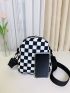 Mini Two Tone Checkered Pattern Square Bag