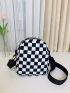 Mini Two Tone Checkered Pattern Square Bag