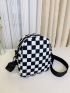 Mini Two Tone Checkered Pattern Square Bag