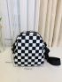 Mini Two Tone Checkered Pattern Square Bag