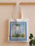 Sky Graphic Colorblock Canvas Shopper Bag