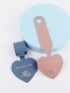 2pcs Couple Metallic Letter Graphic Luggage Tag