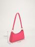 Litchi Embossed Baguette Bag