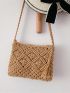 Hollow Out Tassel Decor Square Bag