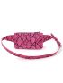 Snakeskin Print Pattern Colorblock Belt Bag