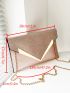 Sequin & Metal Decor Flap Chain Square Bag