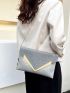 Sequin & Metal Decor Flap Chain Square Bag