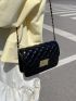 Quilted Flap Chain Square Bag