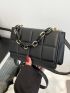 Mini Geometric Embossed Flap Chain Square Bag
