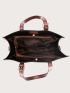 Crocodile Embossed Top Handle Bag