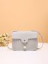 Mini Faux Pearl Decor Flap Square Bag