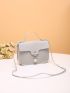 Mini Faux Pearl Decor Flap Square Bag