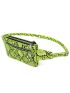 Snakeskin Print Pattern Colorblock Belt Bag