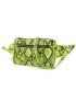 Snakeskin Print Pattern Colorblock Belt Bag