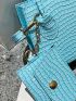 Mini Crocodile Embossed Double Handle Square Bag With Coin Purse