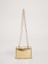 Mini Crocodile Embossed Flap Chain Square Bag