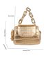 Mini Crocodile Embossed Chain Square Bag