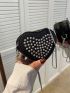 Mini Studded Decor Heart Design Chain Novelty Bag