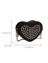 Mini Studded Decor Heart Design Chain Novelty Bag