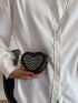 Mini Studded Decor Heart Design Chain Novelty Bag